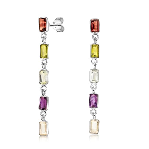 Materia Hängende Ohrringe Silber 925 Damen bunt mit Edelstein SO-369 von MATERIA by Matthias Wagner