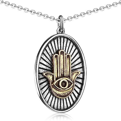 Materia Hamsa Hand Kette Silber 925 - Damen Anhänger vergoldet KA-297-K142 von MATERIA by Matthias Wagner