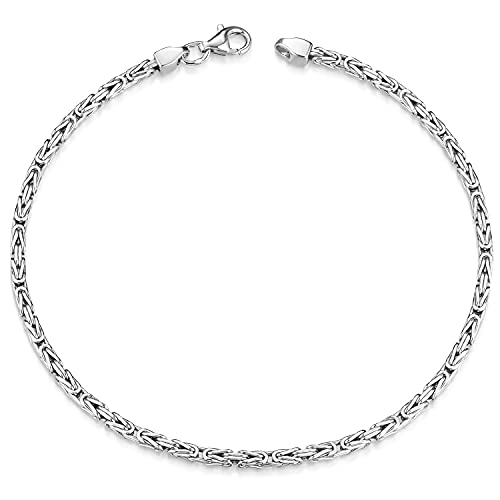 Materia Herren Armband Kette Silber 925 - Vierkant Königskette 20cm rhodiniert SA-3-20cm von MATERIA by Matthias Wagner