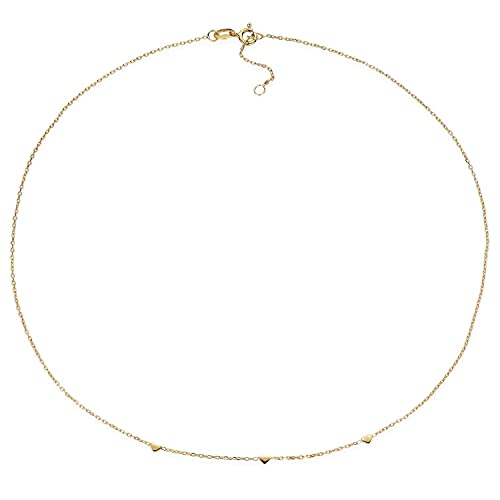 Materia Herz Choker Gold - filigrane Halskette Damen Silber 925 CO-35-Gold von MATERIA by Matthias Wagner