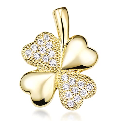 Materia Kleeblatt Anhänger Gold Kette Silber 925 vergoldet 40cm KA-309-Gold_K61-40cm Materia Kleeblatt Anhänger Gold Kette Silber 925 vergoldet 40cm KA-309-Gold_K61-40cm von MATERIA by Matthias Wagner