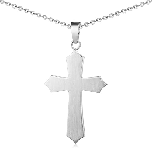 Materia Kreuz Anhänger Silber 925 - Damen Herren Kette mattiert KA-165 von MATERIA by Matthias Wagner