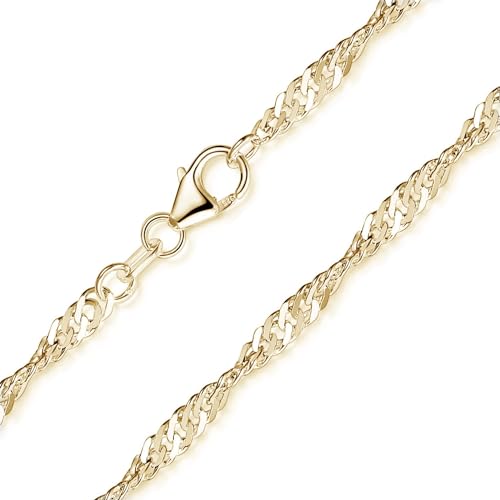 Materia Lange Kette Damen Silber 925 gold Halskette K145-70cm von MATERIA by Matthias Wagner