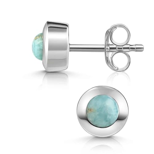 Materia Larimar Ohrringe Silber 925 Damen Stecker klein SO-207-Larimar von MATERIA by Matthias Wagner