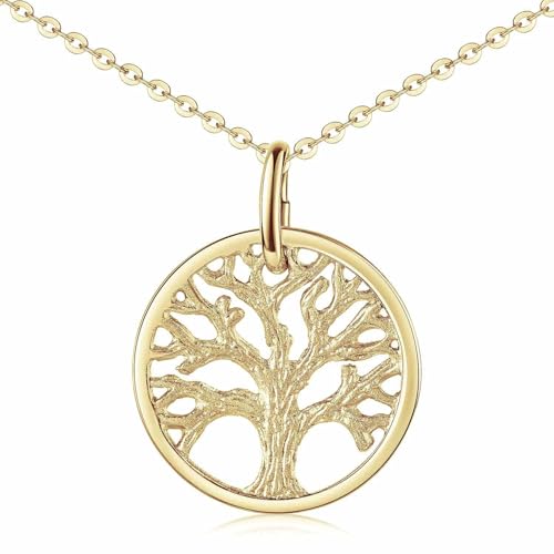 Materia Lebensbaum Gold Anhänger 925 Silber- für Damen Kette KA-88-Gold_ohne Kette von MATERIA by Matthias Wagner