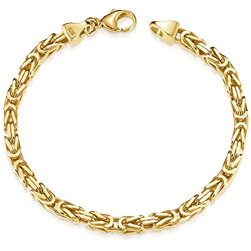 Materia Männer Armband Gold - 21cm massive Königskette 5mm breit SA-145-21cm von MATERIA by Matthias Wagner