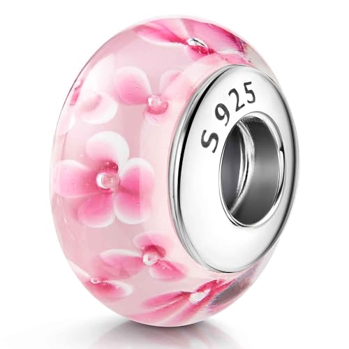 Materia Murano Glas Beads Silber 925 - Rosa Charms Damen 1059 von MATERIA by Matthias Wagner