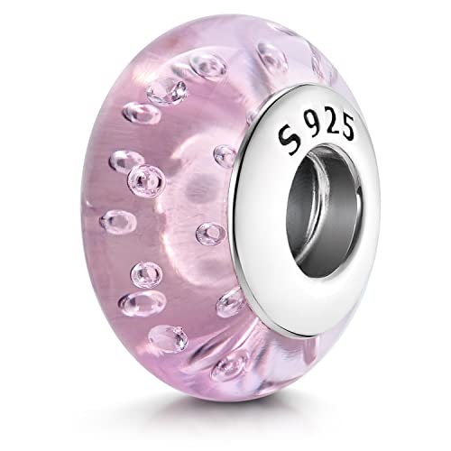 Materia Glas Charm rosa Zirkonia Beads Silber 925 Damen #1162 von MATERIA by Matthias Wagner