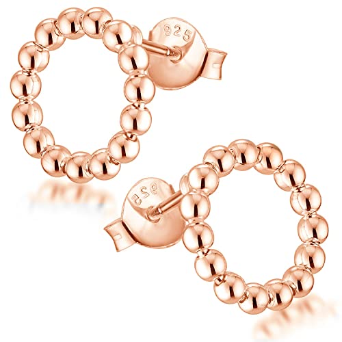 Materia Ohrstecker Kreis Silber 925 - Rosegold Ohrringe Damen rund SO-408-Rose von MATERIA by Matthias Wagner