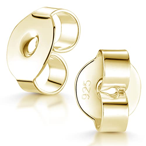 Materia Ohrstecker Verschluss Silber 925 - Ohrring Zubehör vergoldet Z61_1 Paar (2 Stück) von MATERIA by Matthias Wagner