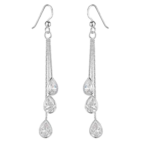 Materia Pendel Ohrringe Silber 925 Zirkonia weiß SO-277-Weiß von MATERIA by Matthias Wagner