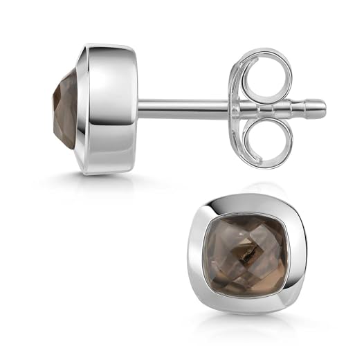 Materia Rauchquarz Schmuck Silber 925 Ohrstecker - Edelstein Ohrringe SO-340-Rauchquarz von MATERIA by Matthias Wagner