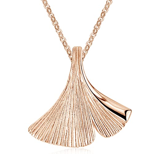 Materia Rosegold Anhänger Gingko Blatt mit Damen Kette sterlingsilber vergoldet KA-12-R_K53-40cm Materia Rosegold Anhänger Gingko Blatt mit Damen Kette sterlingsilber vergoldet KA-12-R_K53-40cm von MATERIA by Matthias Wagner