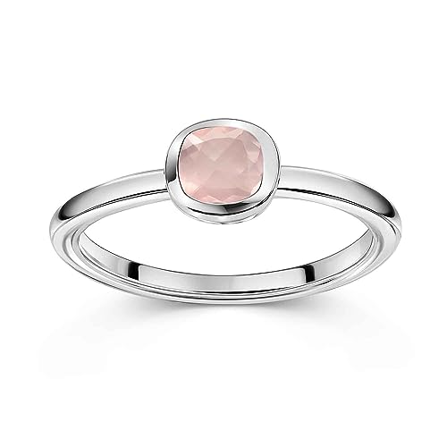 Materia Rosenquarz Stein Ring Silber 925 für Damen SR-5-54 von MATERIA by Matthias Wagner