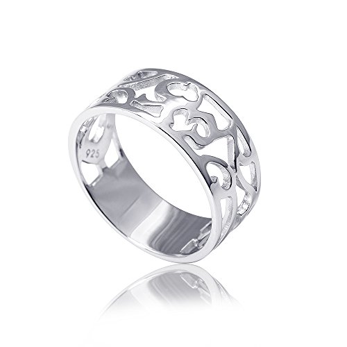 Materia Silberring Damen 925 Silber - Ring breit mit floralem Muster im keltischen Design SR-86-62 von MATERIA by Matthias Wagner