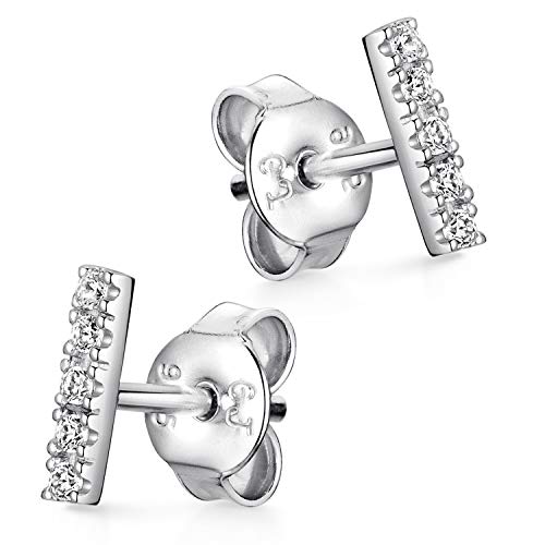 Materia Stab Ohrstecker Silber 925 Zirkonia - Damen Ohrringe mit Steinchen SO-447-Silber von MATERIA by Matthias Wagner