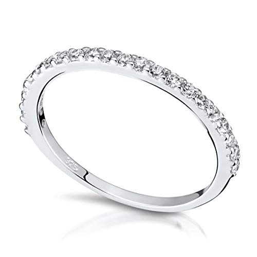 Materia Zirkonia Ring Damen Silber 925 - Stapelringe Stack-Ringe dünn schmal 22 Steine 16.2mm rhodiniert in Etui SR-6-51 von MATERIA by Matthias Wagner