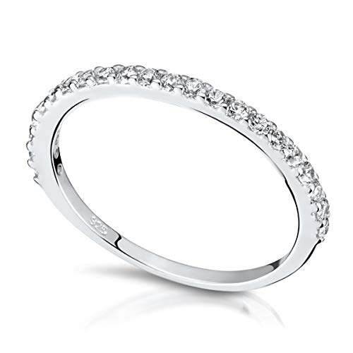 Materia Zirkonia Ring Damen Silber 925 - Stapelringe Stack-Ringe dünn schmal 22 Steine 17.2mm rhodiniert in Etui SR-6-54 von MATERIA by Matthias Wagner