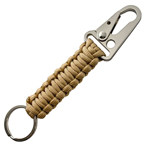 MATERIUM Paracord Schlüsselanhänger mit Karabiner und Schlüsselring - Geflochtenes Schlüsselband mit Karabinerhaken - Ideal für Outdoor oder Ihren Haus- und Autoschlüssel (Sand) von MATERIUM