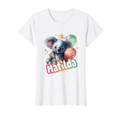MATILDA - Schöner Mädchen Name mit süßem Koala T-Shirt von MATILDA Tochter Enkel Geburtstag Geschenkideen