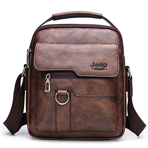 Messenger Bag Herren Leichte Mode Schultertaschen Kunstleder Wasser Verschleißfest Laufen Outout, #3 von MATKASUR