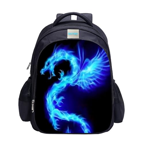 MATMO Fußball-Rucksack für Jungen, Fußball-Druck, cooles Fußball-Muster, Schultasche, Dragon Backpack 5, One_Size, Cartoon von MATMO