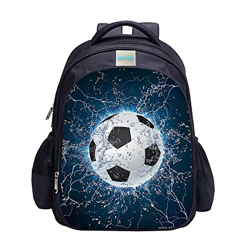 MATMO Fußball-Rucksack für Jungen, Fußball-Druck, cooles Fußball-Muster, Schultasche, Fußballrucksack 22-13, One_Size, Cartoon von MATMO