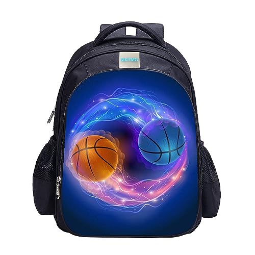 MATMO Fußball Rucksack für Jungen, Fußball Druck Rucksack Coole Fußball Muster Schultasche, Basketball Rucksack 23-14, One_Size, Cartoon, Einheitsgröße von MATMO