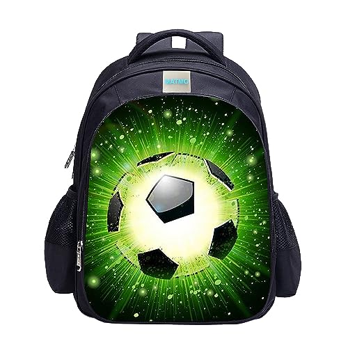 MATMO Fußball Rucksack für Jungen, Fußball Druck Rucksack Coole Fußball Muster Schultasche, Fußball Rucksack 23-4, One_Size, Cartoon, Einheitsgröße von MATMO