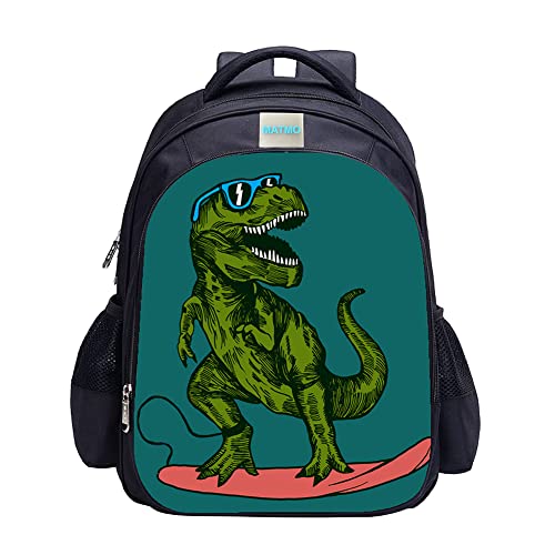 MATMO Fußball-Rucksack für Jungen, Fußballdruck, cooles Fußballmuster, Schultasche, Dinosaurier Rucksack 23-1, One_Size, Cartoon, Einheitsgröße von MATMO