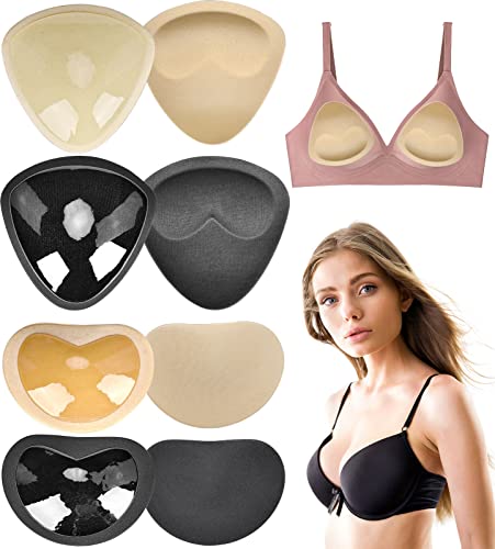 MATORD 4 Paar BH Einlagen Push-up Pads, BH Selbstklebende Sport BH-Einsatz, BH Einlagen Silikon BH Insert Pads für Badeanzug und Bikini von MATORD