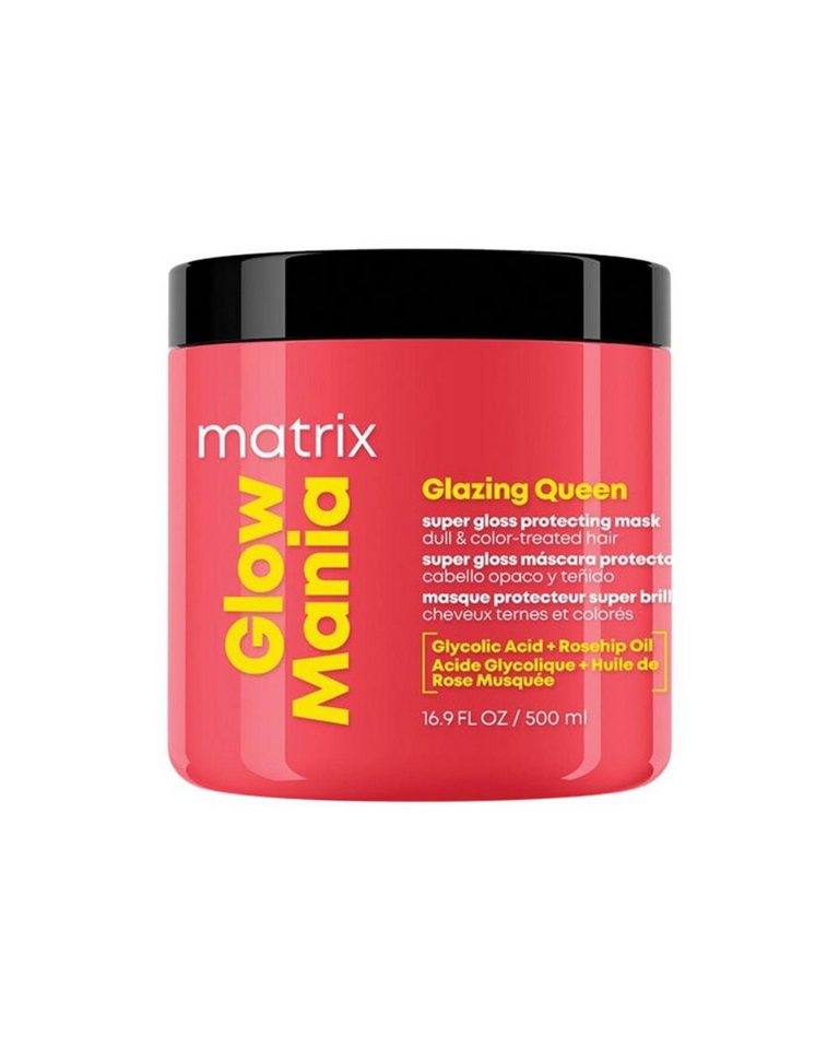 MATRIX Haarmaske Matrix Glow Mania Mask für stumpfes coloriertes Haar (500 ml), Packung, Farbschutz, Glanz, Feuchtigkeit & sulfatfreie Pflege von MATRIX