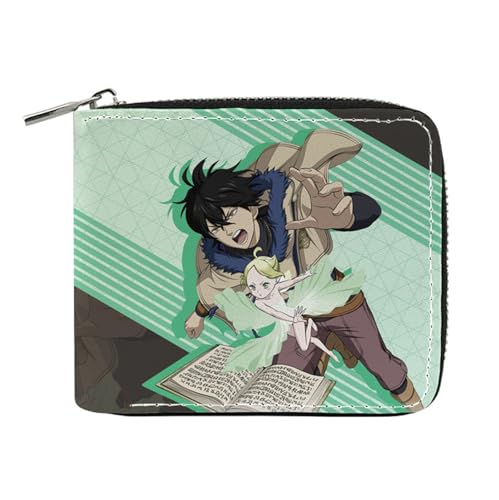 MATRIXX Black Clov-er Anime Wallets, Niedliche Jugend Karikatur Wallet mit Münzfach, Reisegeldbeutel für Kinder Geld Geldscheinfach und Münzfach(Color:Multicolor 2) von MATRIXX