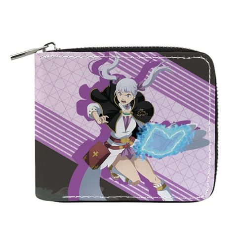 MATRIXX Black Clov-er Anime Wallets, Niedliche Jugend Karikatur Wallet mit Münzfach, Reisegeldbeutel für Kinder Geld Geldscheinfach und Münzfach(Color:Multicolor 3) von MATRIXX