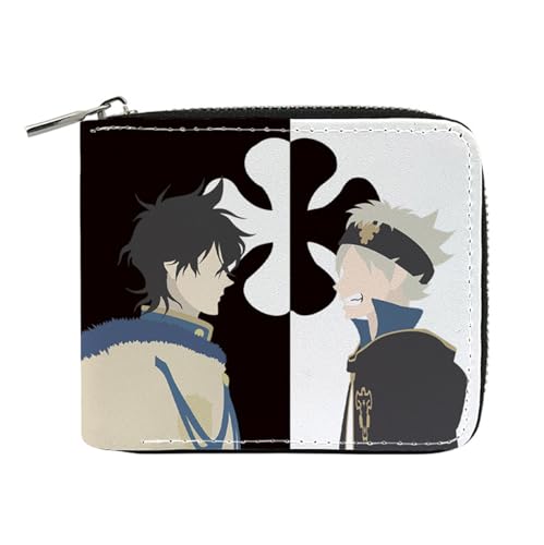 MATRIXX Black Clov-er Anime Wallets, Niedliche Jugend Karikatur Wallet mit Münzfach, Reisegeldbeutel für Kinder Geld Geldscheinfach und Münzfach(Color:Multicolor 4) von MATRIXX