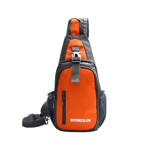 Schultertasche Herren, Brusttasche Herren Kleiner Rucksack, Anti-Diebstahl Crossbody Bag für Männer Frauen Wandern Reisen Radfahren(Color:Orange) von MATRIXX