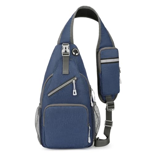 Schultertasche Herren, Multipurpose Crossbody Schultertasche, Anti-Diebstahl Crossbody Bag für Männer Frauen Wandern Reisen Radfahren(Color:Dark blue) von MATRIXX