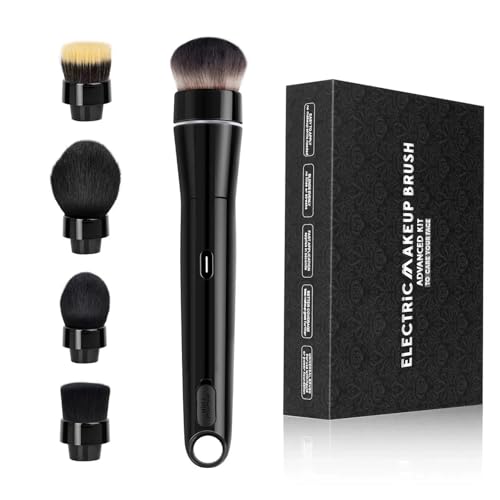 Innovativer 360° Elektrischer Make-up-Pinsel mit 5 austauschbaren Bürstenköpfen, 2 Geschwindigkeiten für schnelles Make-up, zeitsparend, Geschenk für Frauen Innovativer 360° Elektrischer Make-up-Pinsel mit 5 austauschbaren Bürstenköpfen, 2 Geschwindigkeiten für schnelles Make-up, zeitsparend, Geschenk für Frauen von MATSNH