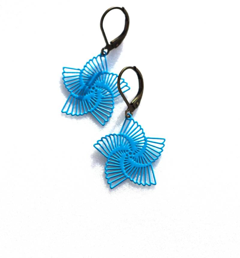 Schöne Blaue Filigranohrringe, Sternblume von MATTCadeaux
