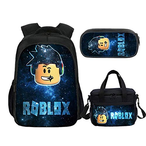 Roblox Rucksack, Brotdose, Federmäppchen, Schülertasche, Schultasche, Reisetasche, Computertasche für Kinder und Jugendliche von MATU