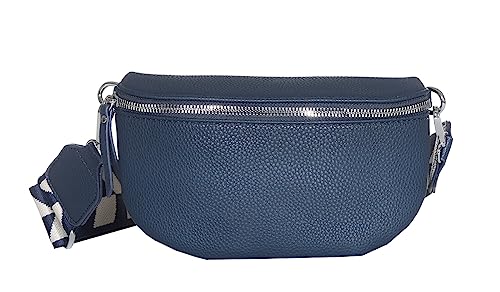 Bauchtache Damen stylisch Umhängetasche Hüfttasche Bodybag Gürtel Crossbody Bag Schultertasche mit Verstellbaren Gurt 25 (Blau, S / 23 x 14 x 7 cm) von MATY FASHION