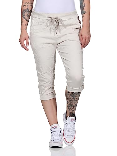 MATY FASHION Damen Bermuda Capri Jeans 7/8 Hose Sommer Shorts Stretch Enge Pants 8264 (as3, Numeric, Numeric_34, Numeric_40, Regular, Regular, Beige) von MATY FASHION