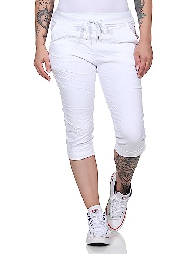 MATY FASHION Damen Bermuda Capri Jeans 7/8 Hose Sommer Shorts Stretch Enge Pants 8264 (as3, Numeric, Numeric_34, Numeric_40, Regular, Regular, Weiß) von MATY FASHION