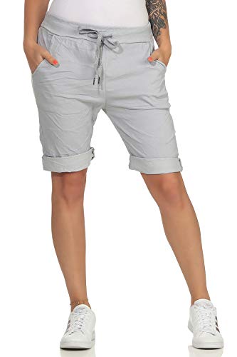 MATY FASHION Damen Bermuda Kurze Hose Shorts für den Strand Sweatpants Sommerhose 44 (34-40, Hellgrau) von MATY FASHION