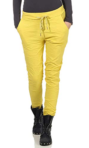 MATY FASHION Damen Freizeithose Stylisch Elegant Chino Stretchhose 3 (Gelb) von MATY FASHION