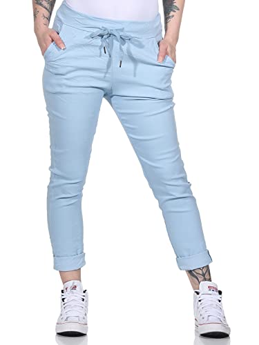 MATY FASHION Damen Freizeithose Stylisch Elegant Chino Stretchhose 3 (Hellblau) von MATY FASHION