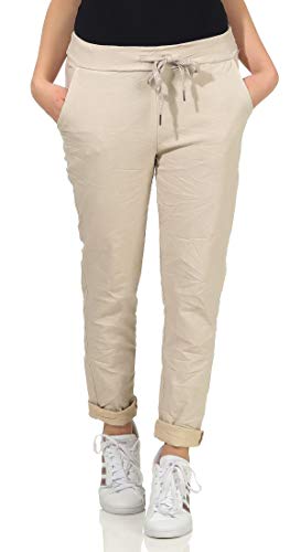 MATY FASHION Damen Hose Stretch Sweatpants Sommer Jogginghose für Freizeit Boyfriend Baggyhose (as3, Numeric, Numeric_42, Numeric_46, Plus, Regular, Beige) von MATY FASHION