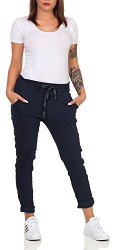 MATY FASHION Damen Hose Stretch Sweatpants aus Baumwolle Jogginghose für Freizeit Boyfriend Baggyhose 39 (Einheitsgröße 36-42, Modell 4) von MATY FASHION