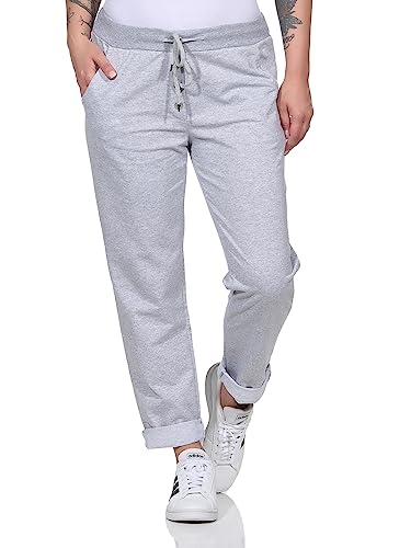 MATY FASHION Damen Jogginghose Uni Sweatpants für Training Freizeit Yoga Sporthose aus Baumwolle 4030 (as3, Numeric, Numeric_34, Numeric_38, Regular, Regular, Hellgrau) von MATY FASHION