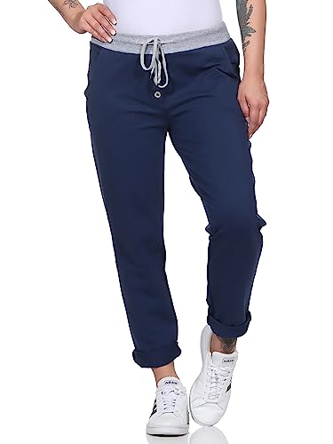 MATY FASHION Damen Jogginghose Uni Sweatpants für Training Freizeit Yoga Sporthose aus Baumwolle 4030 (as3, Numeric, Numeric_34, Numeric_38, Regular, Regular, Navy) von MATY FASHION